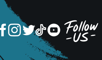 A black and blue background with the words " follow us ".